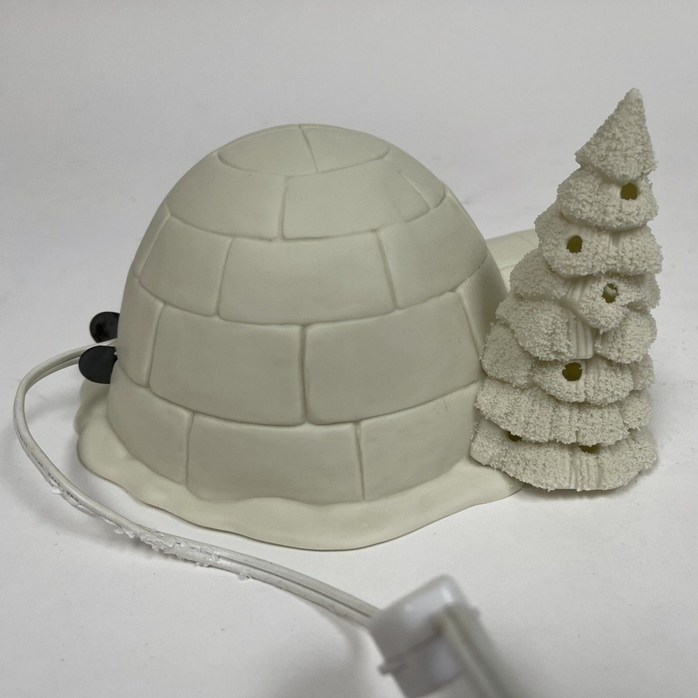 Department Dept. 56 Igloo Snowbabies Christmas Tree Lighted Decoration w/ Cord - Picture 9 of 15